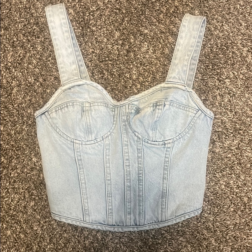 Revolve Denim Corset Top